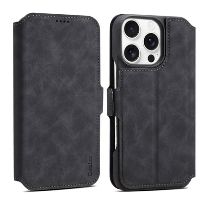 PC Retro Faux Leather Pattern Detachable Magnetic Wallet Phone Case