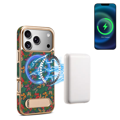 Cork Butterfly In-line Stand Magnetic Electroplated Phone Case