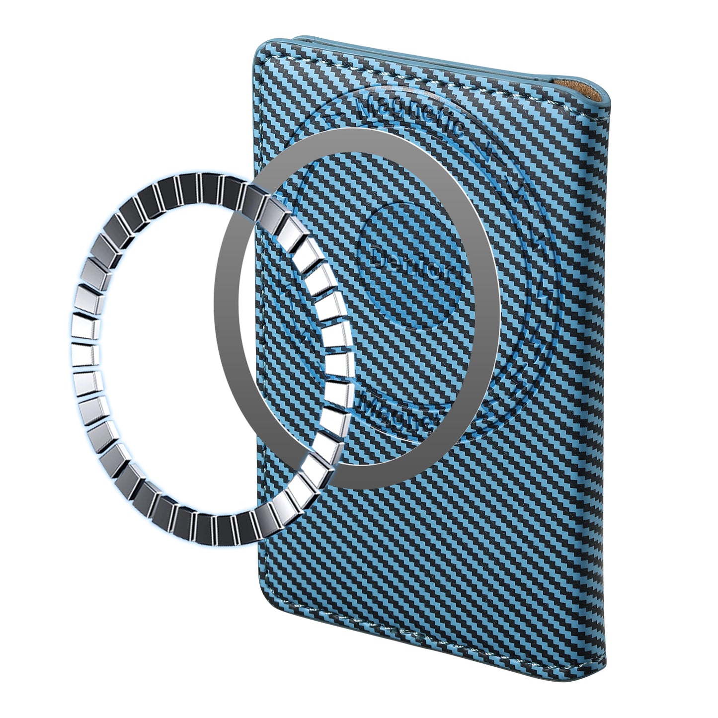 Bifold PU Leather Mag Wallet - Carbon Pattern
