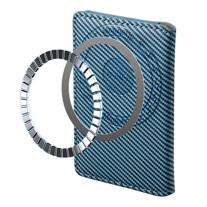 Bifold PU Leather Mag Wallet - Carbon Pattern