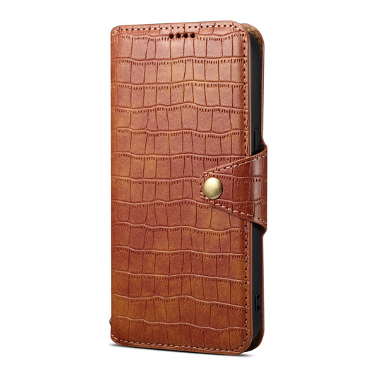 PU Faux Leather Crocodile Texture Button Wallet Stand Phone Case (For Samsung)