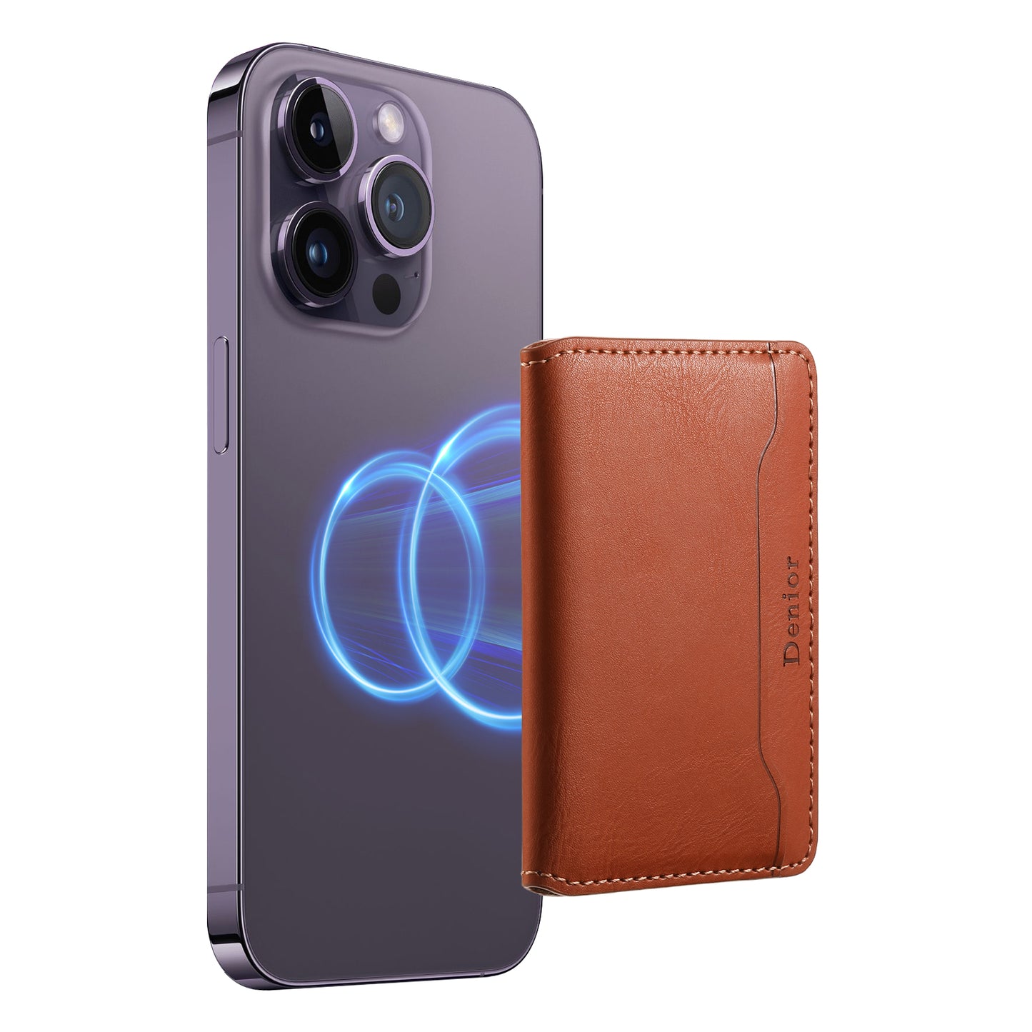 PU Faux Leather Cow Pattern Magnetic Card Holder