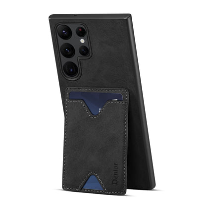 PU Retro Faux Leather Dual Card Slot Kickstand Phone Case (For Samsung)