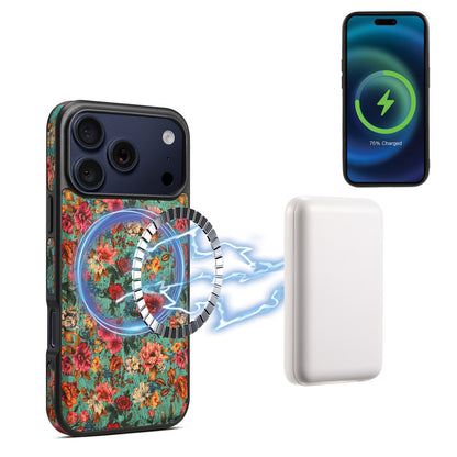 Floral Cork Mag Case