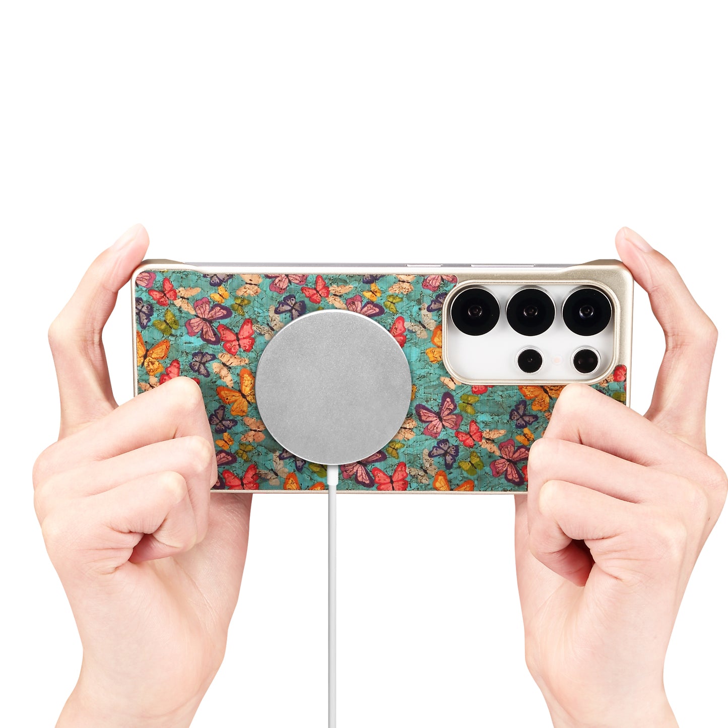 Cork Floral Borderless Magnetic Phone Case (For Samsung)