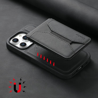 Skin-feeling Calfskin Magnetic Phone Case & Card Holder（Black）