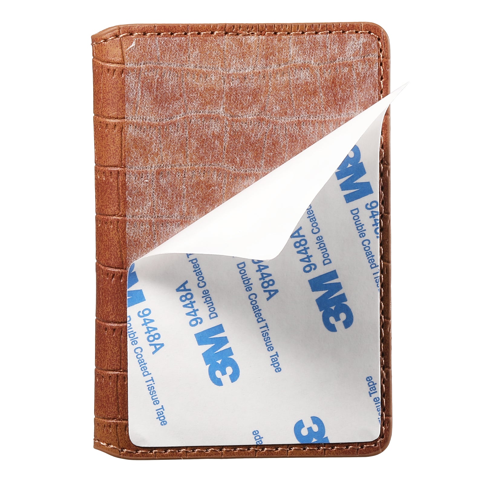 Alligator Pattern Leather Bracket Ultra-Thin Credit Card Bag（Brown）