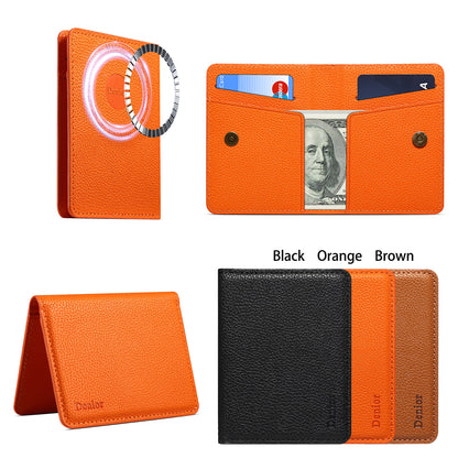 PU Leather 2-Slot Magsafe Foldable Card Holder Wallet