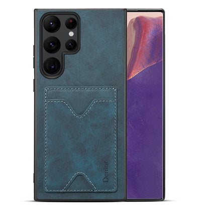 PU Retro Faux Leather Dual Card Slot Kickstand Phone Case (For Samsung)