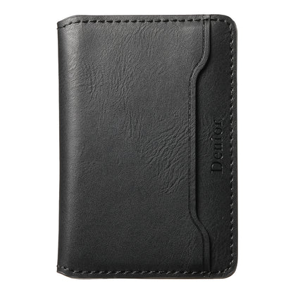 Magnetic Cowhide Pattern Credit Card Bag（Black）