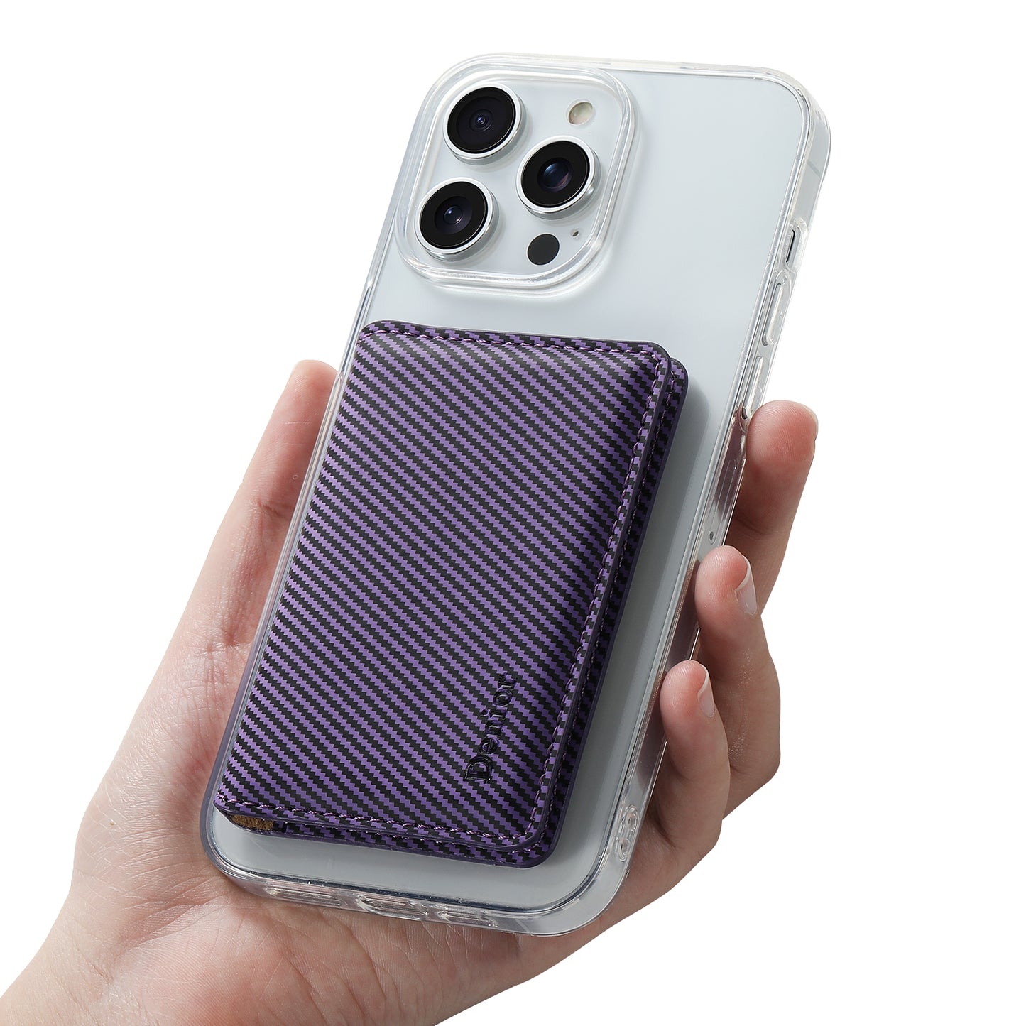 Bifold PU Leather Mag Wallet - Carbon Pattern