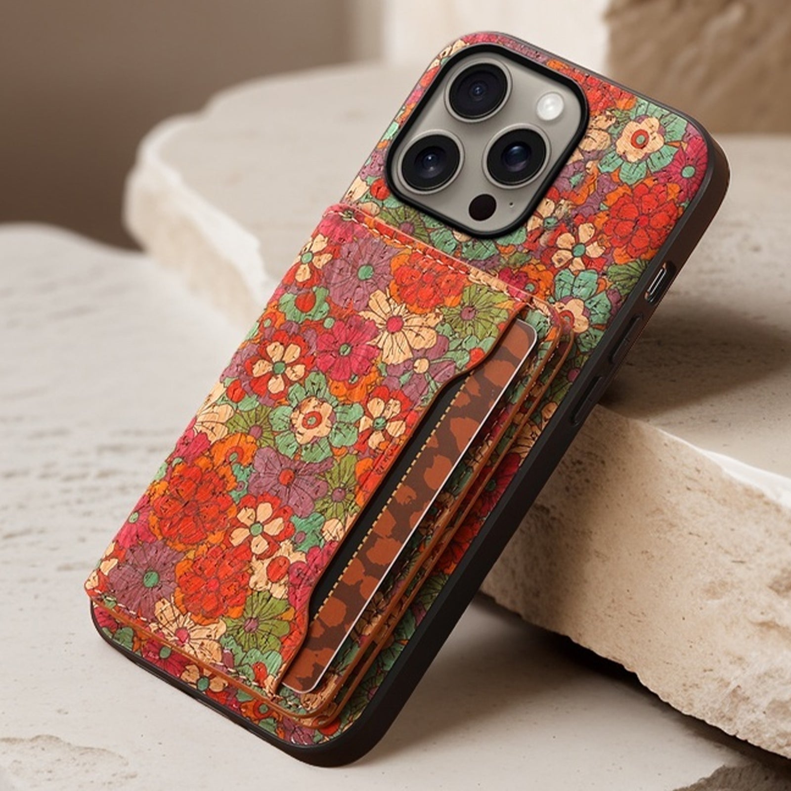 Wooden Phone Case For iPhone 16 - 7 Series (Red)