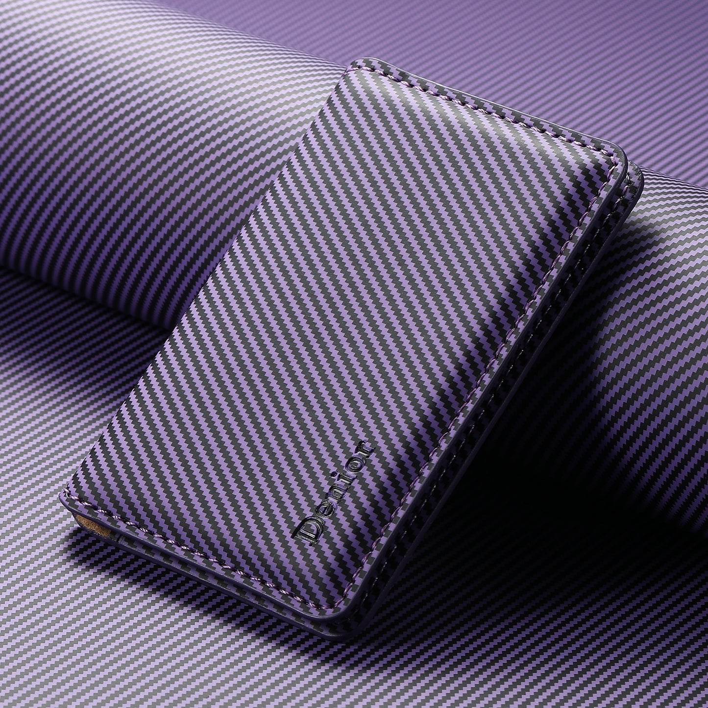 Bifold PU Leather Mag Wallet - Carbon Pattern