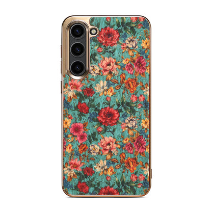 Cork Floral Electroplated Phone Case (For Samsung)