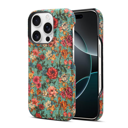 Floral Pattern Cork PC Phone Case
