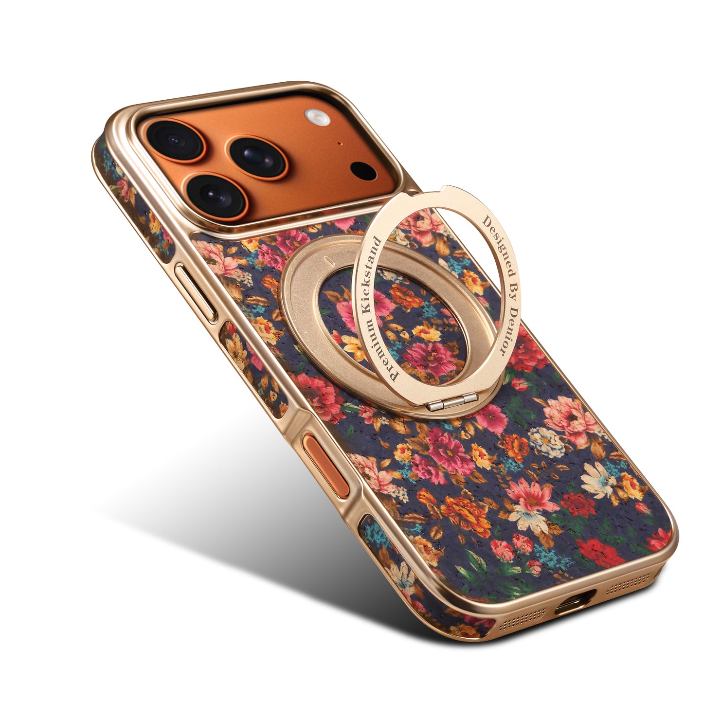 Floral Pattern Gear Electroplated Phone Case