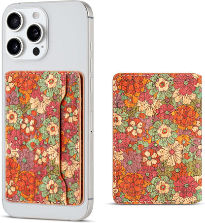 Cork Floral Magnetic Card Holder
