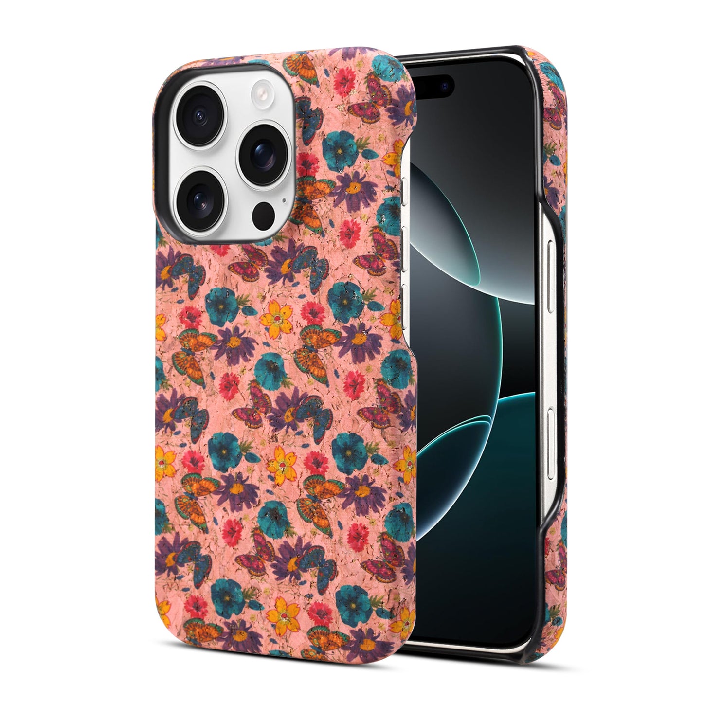 Floral Pattern Cork PC Phone Case