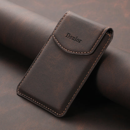 Magnetic Bracket Leather  Credit Card Bag（Brown）