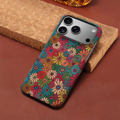 Floral Pattern Cork PC Phone Case