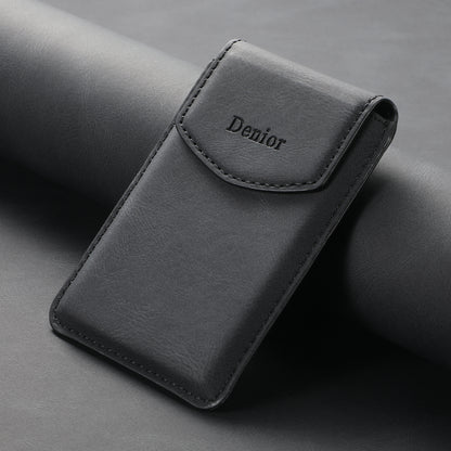 Magnetic Bracket Leather  Credit Card Bag（Black）