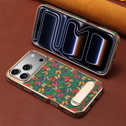 Cork Butterfly In-line Stand Magnetic Electroplated Phone Case