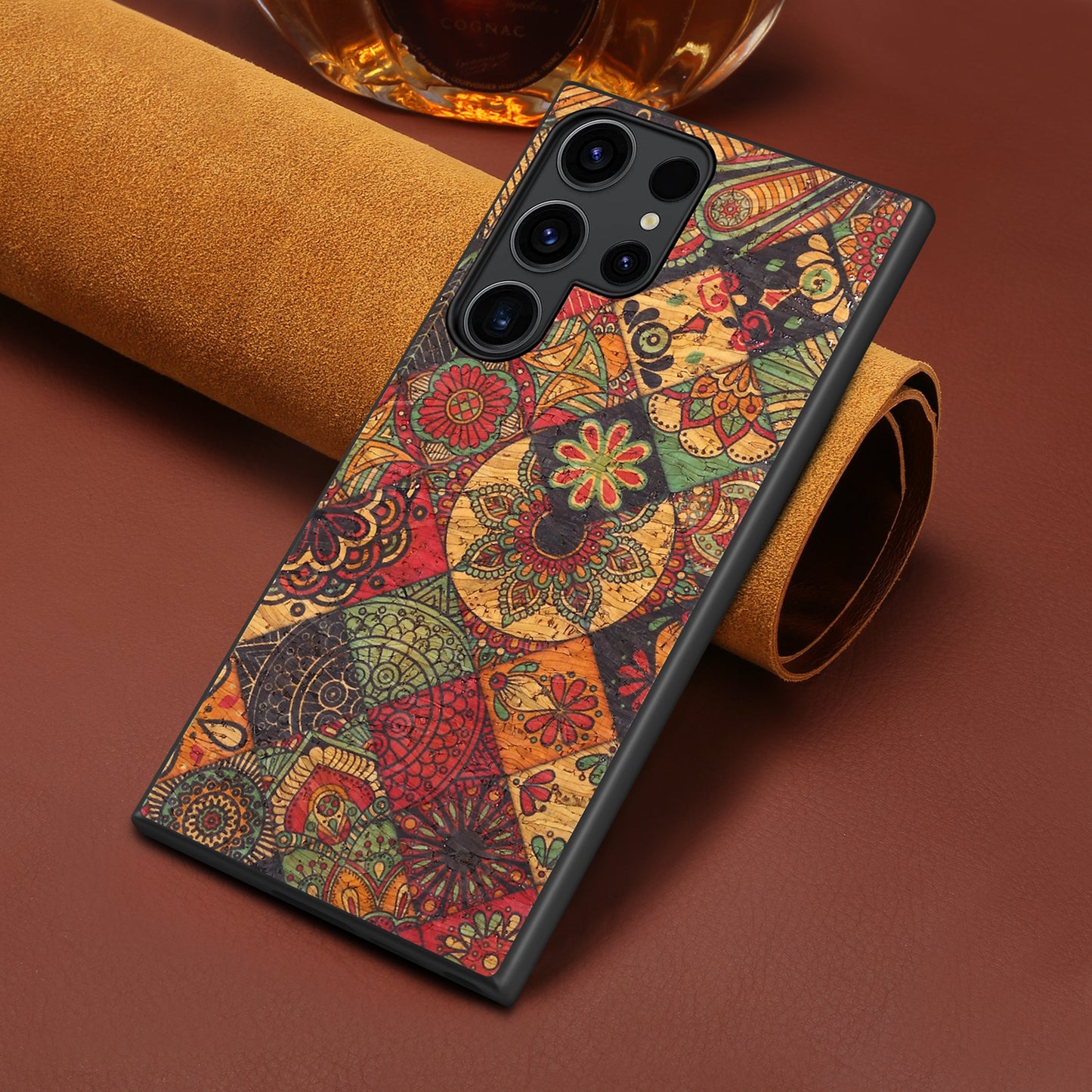 Cork Floral Phone Case Back Cover (For Samsung)