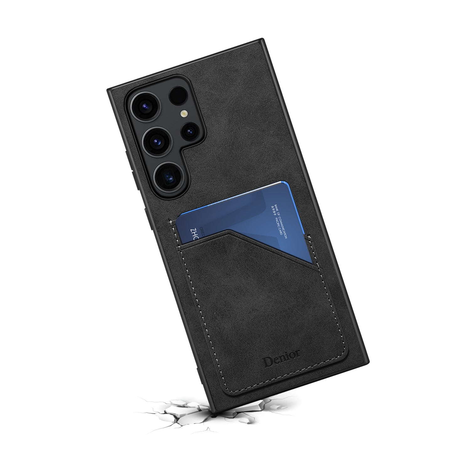 PU Retro Faux Leather Dual Card Slot Phone Case (For Samsung)