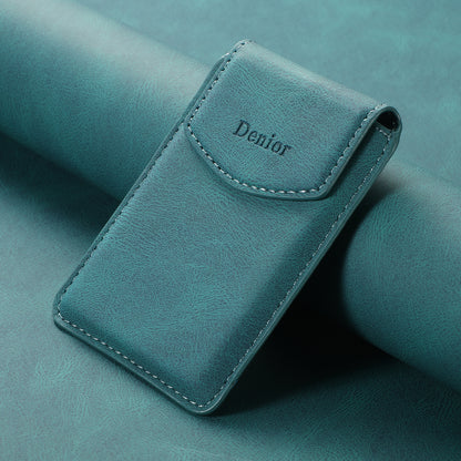 Magnetic Bracket Leather  Credit Card Bag（Blue）