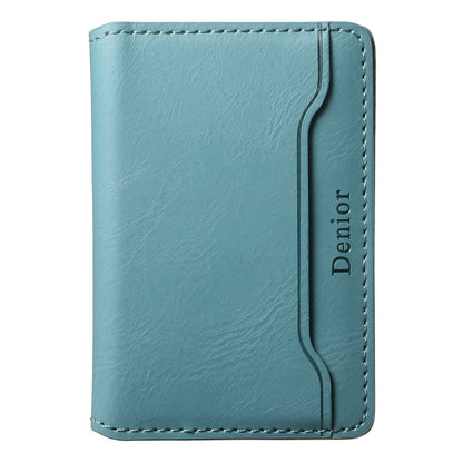 Magnetic Cowhide Pattern Credit Card Bag (Blue)