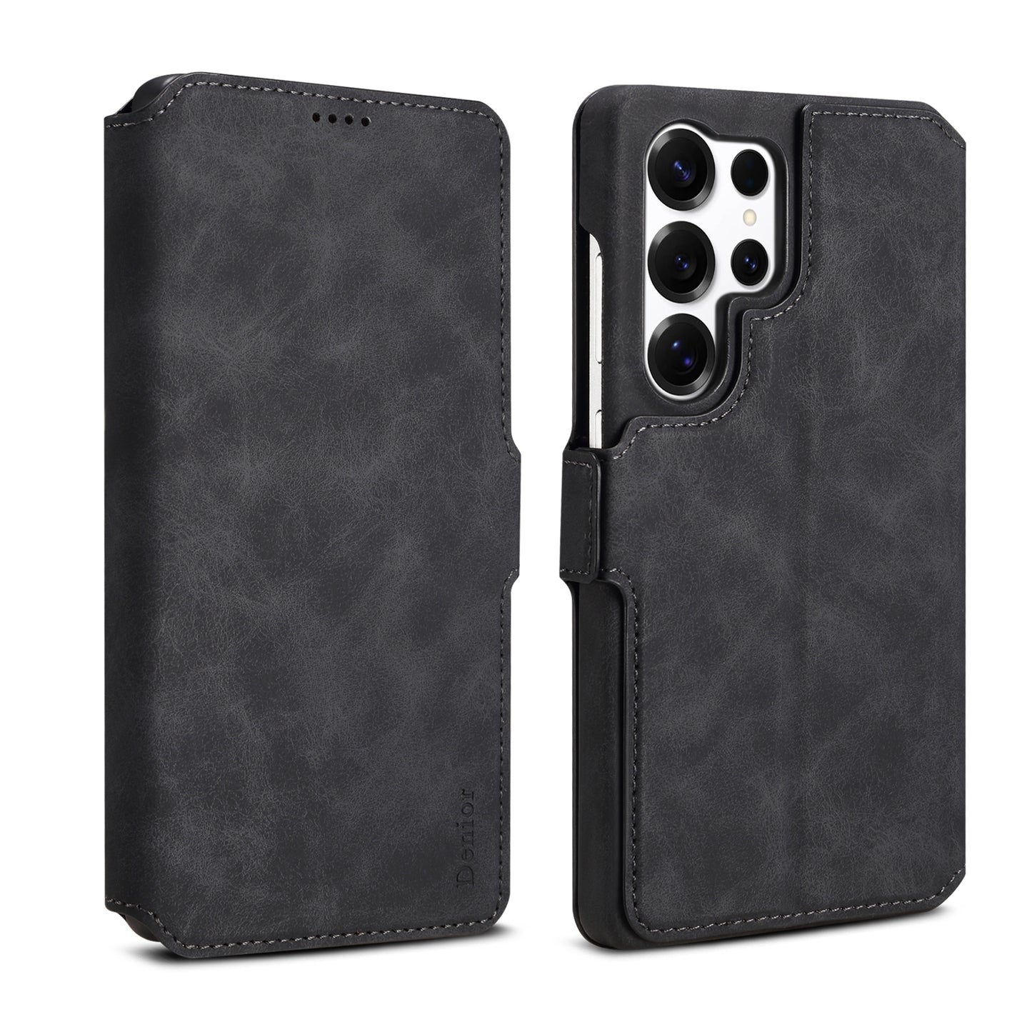 PU Retro Faux Leather Detachable Magnetic Wallet Stand Phone Case (For Samsung)