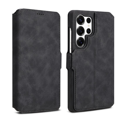 PU Retro Faux Leather Detachable Magnetic Wallet Stand Phone Case (For Samsung)