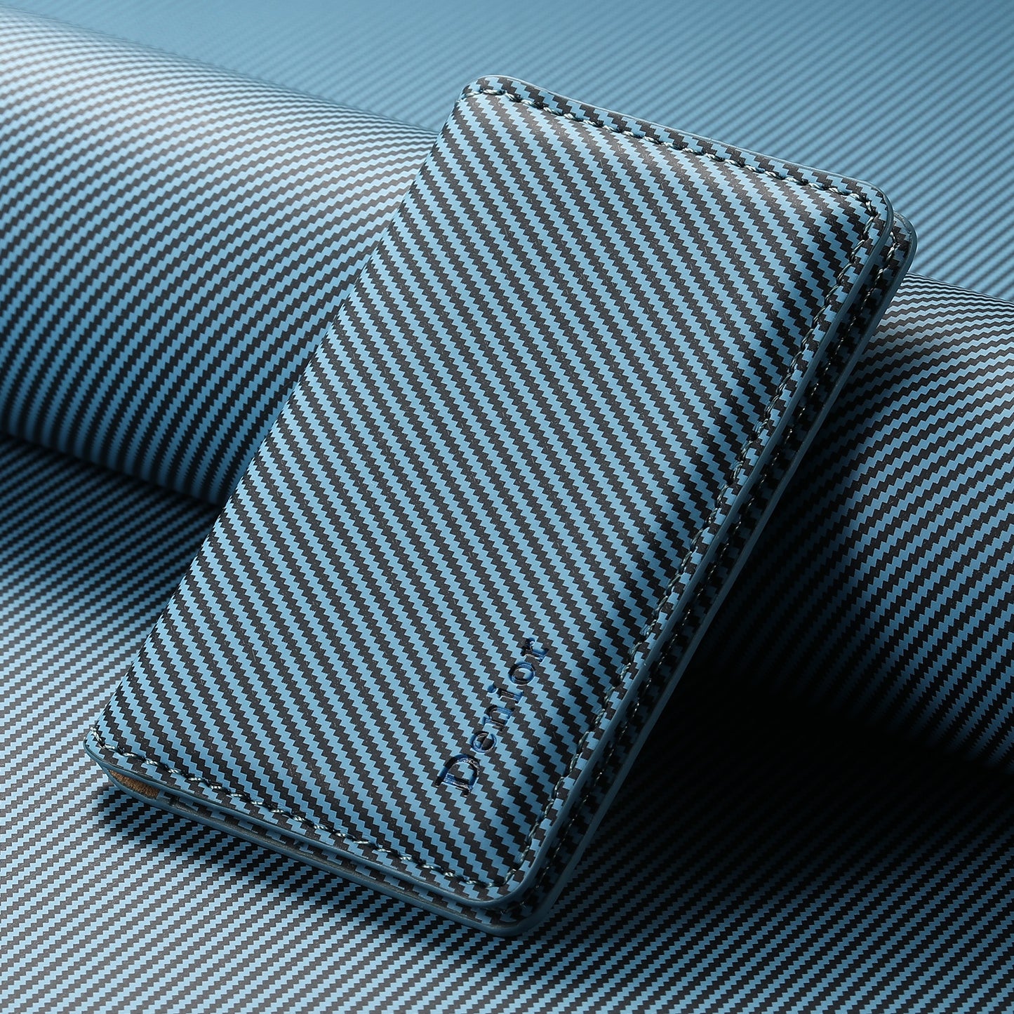 Bifold PU Leather Mag Wallet - Carbon Pattern
