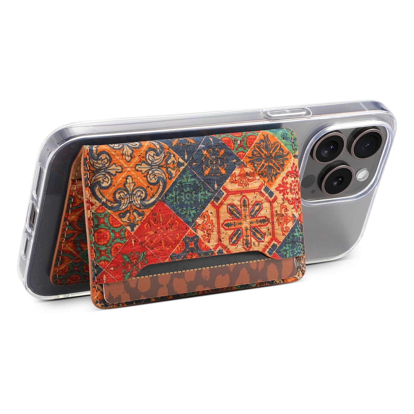 Glue Bifold Cork Card Holder - Floral