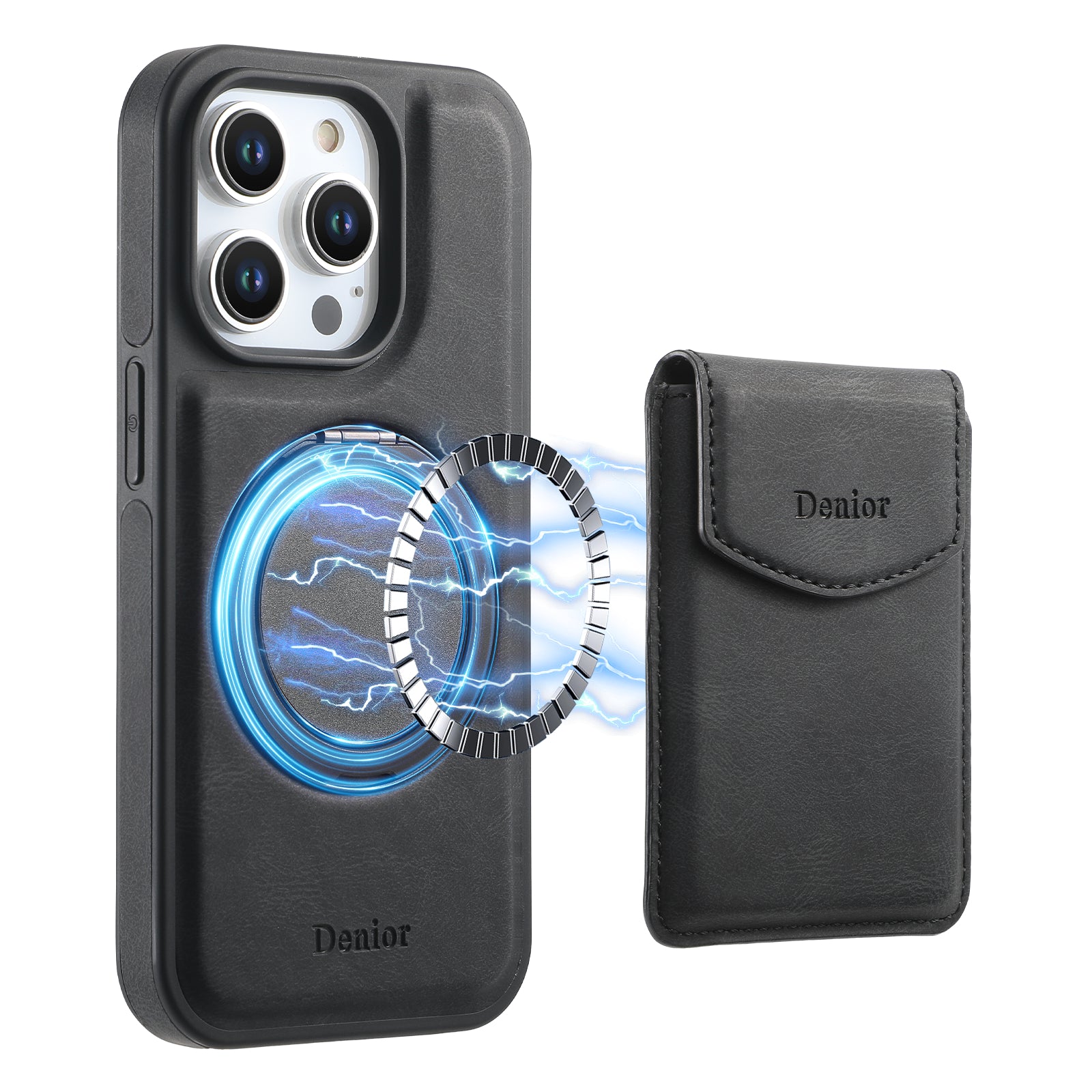 iPhone Series 2IN1 Magnetic Case & Card Bag（Black）