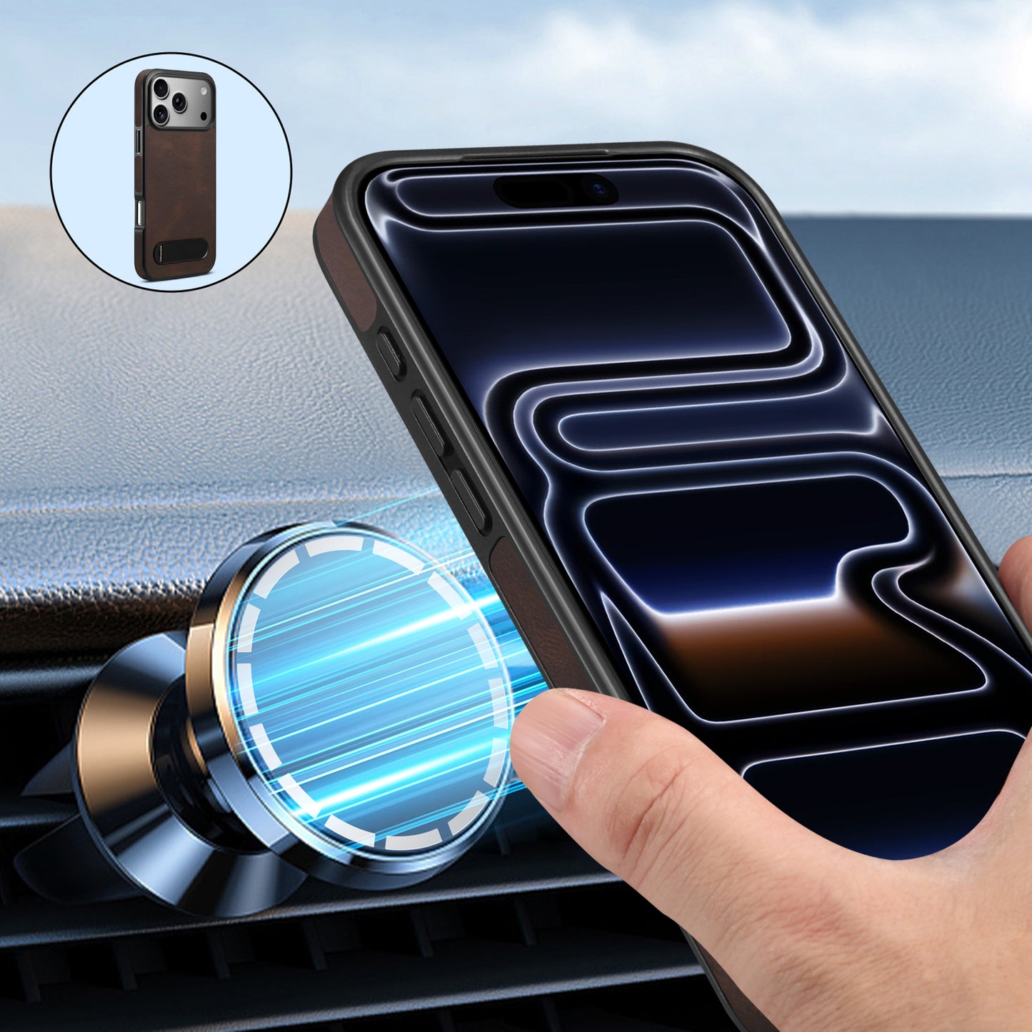 PU Skin-Feel In-line Stand Phone Case