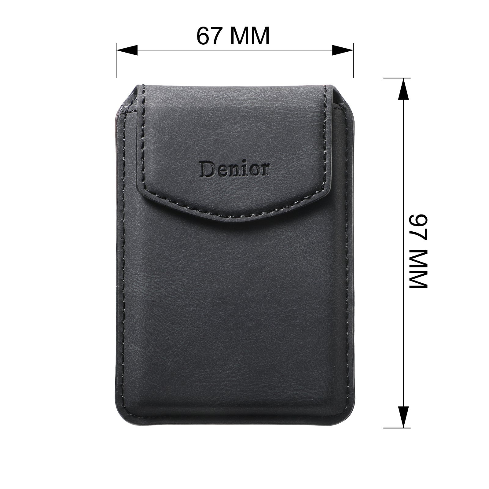 Magnetic Bracket Leather  Credit Card Bag（Black）