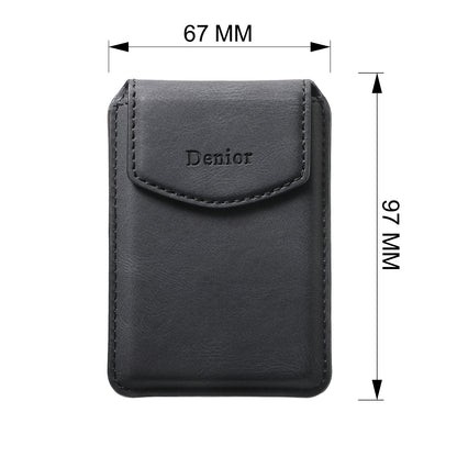 Magnetic Bracket Leather  Credit Card Bag（Black）
