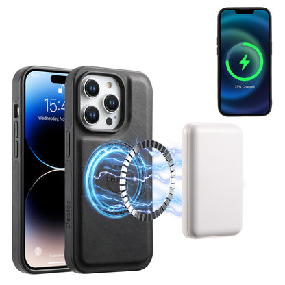 Skin-feeling Calfskin Magnetic Phone Case & Card Holder（Black）