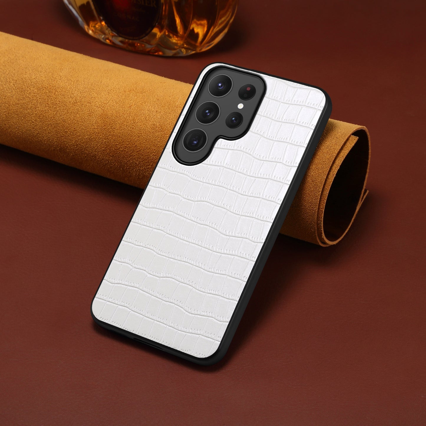 PU Faux Leather Crocodile Texture Phone Case Back Cover (For Samsung)