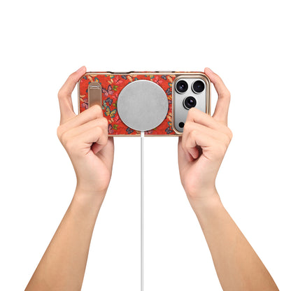 Cork Butterfly In-line Stand Magnetic Electroplated Phone Case