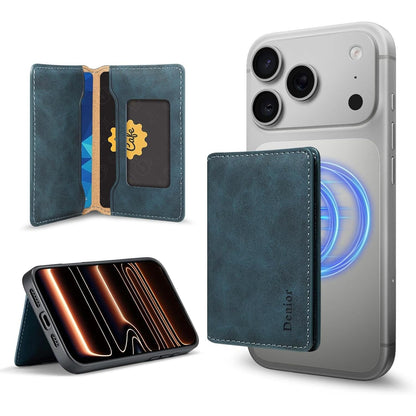 PU Leather 2-Card Magnetic Foldable Card Holder