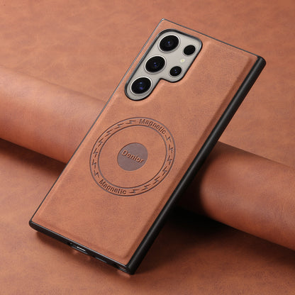 PU Retro Faux Leather Texture Magnetic Phone Case (For Samsung)