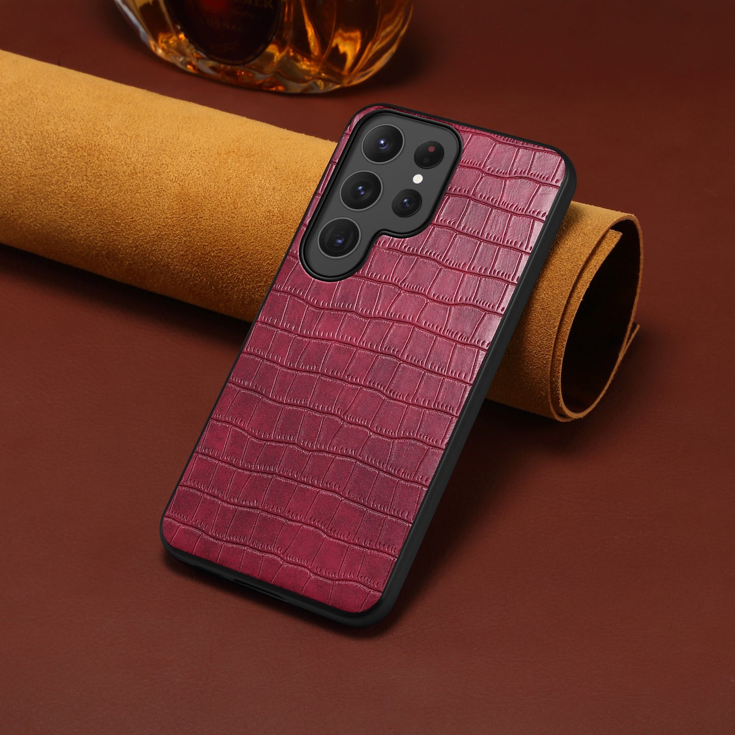 PU Faux Leather Crocodile Texture Phone Case Back Cover (For Samsung)