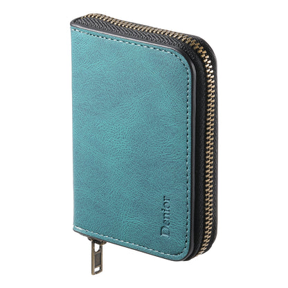 PU Skin-Feel Magnetic Zipper Card Holder