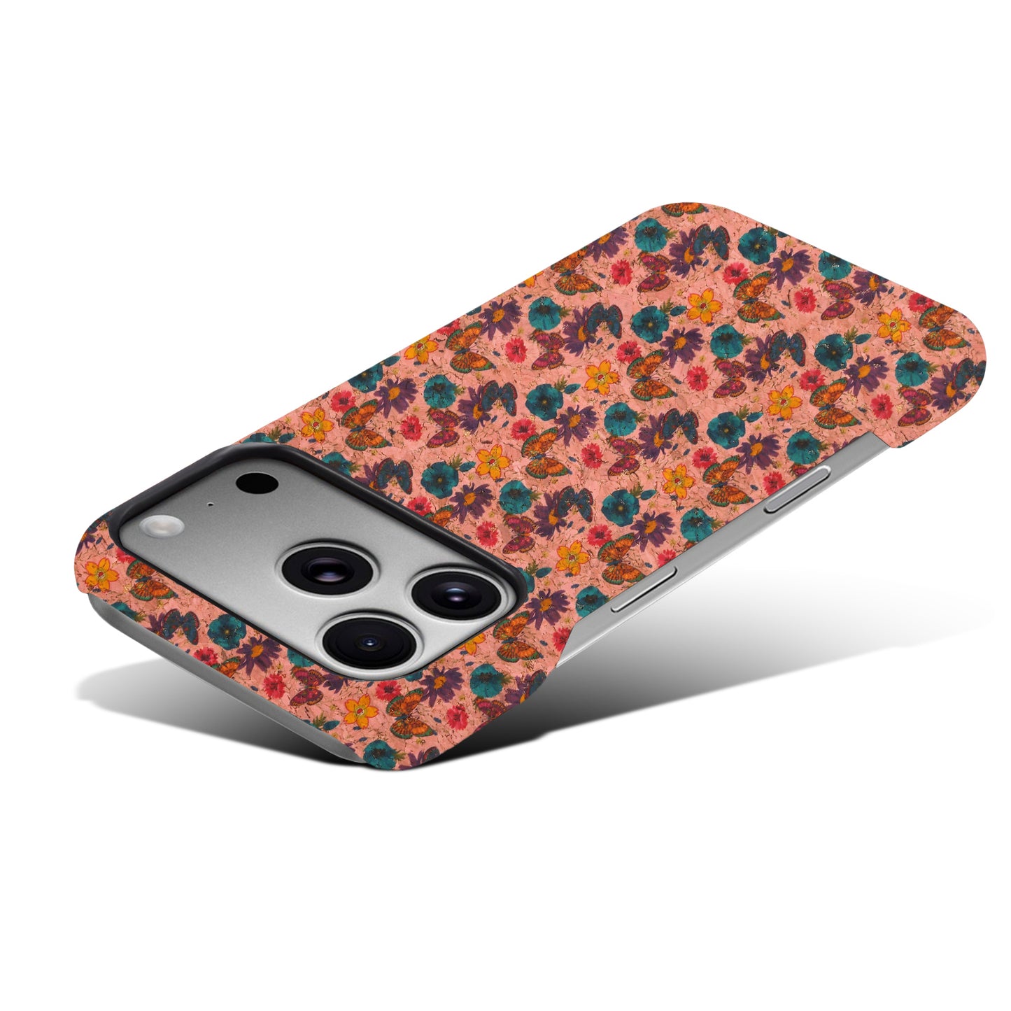 Floral Pattern Cork PC Phone Case