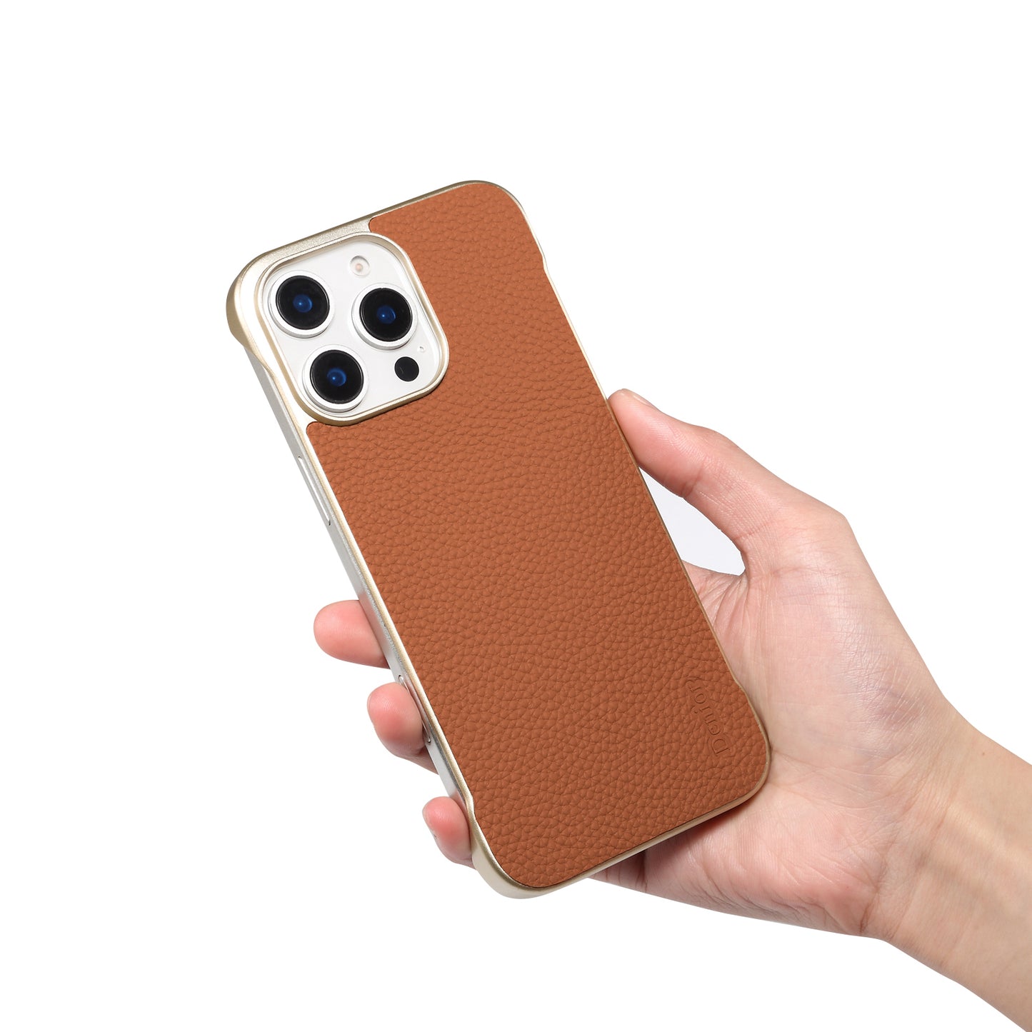 Genuine Leather Lychee Texture Magnetic Borderless Phone Case
