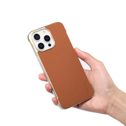 Genuine Leather Lychee Texture Magnetic Borderless Phone Case
