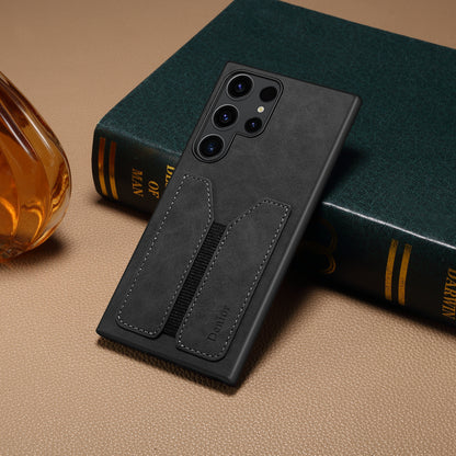 PU Retro Faux Leather DV Elastic Card Holder Phone Case (For Samsung)