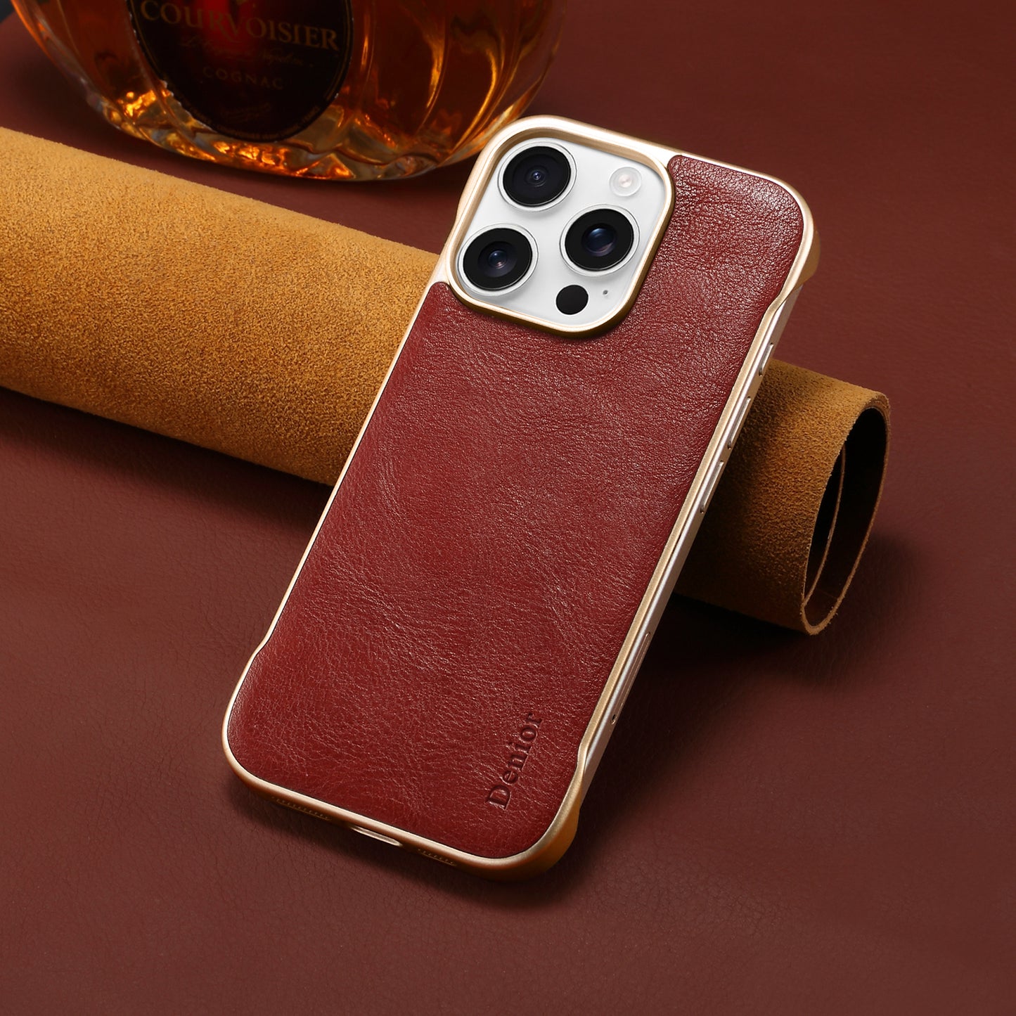 Genuine Leather Borderless Magnetic Phone Case